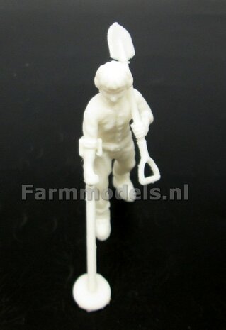 Metaaldetectorist ONBEWERKT 3D geprint 1:32