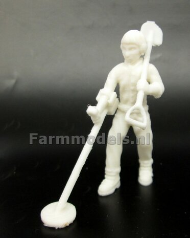 Metaaldetectorist ONBEWERKT 3D geprint 1:32