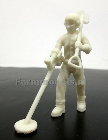 Metaaldetectorist ONBEWERKT 3D geprint 1:32