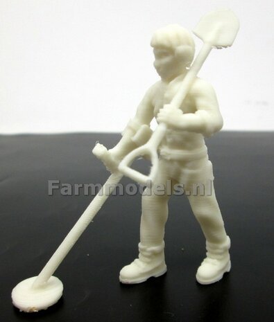 Metaaldetectorist ONBEWERKT 3D geprint 1:32