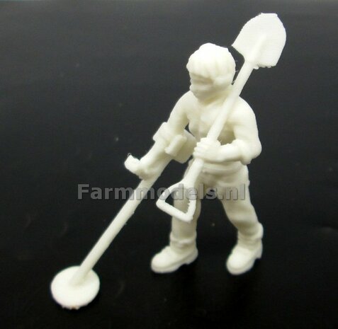 Metaaldetectorist ONBEWERKT 3D geprint 1:32