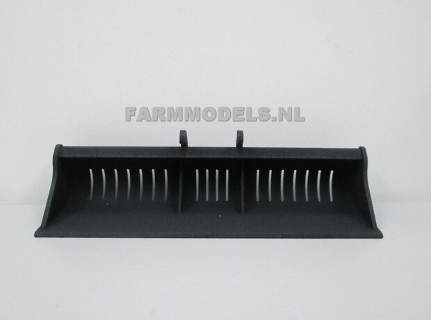 Bagger / sloten / Afwerkbak 117 mm breed, 25 mm hoog, voor snelwisselset 68000-68025 Rupskraan ROS New Holland / Hitachi / etc. 1:32