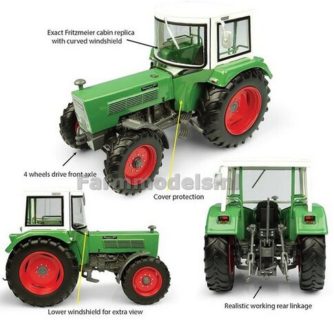 Fendt Farmer 106 S Turbomatik 4WD met Fritzmeier Cabine 1:32 Universal Hobbies UH5312    EXPECTED