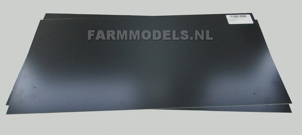 3x Zwart Polystyrol plaat 0.5 mm 15.25mm x 305 mm
