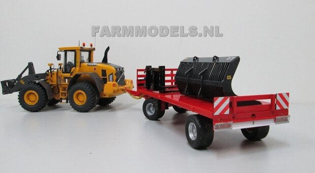 67111 Platte wagen voor Volvo Shovel of trekker aanhanger 1:32 