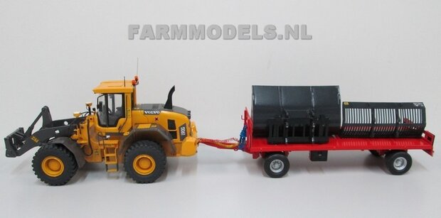 67111 Platte wagen voor Volvo Shovel of trekker aanhanger 1:32 