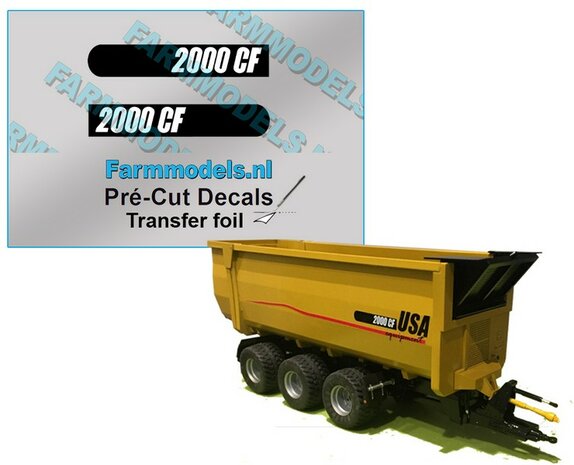 2x 2000 CF Logo stickers 6.1 hoog Pr&eacute;-Cut Decals 1:32 Farmmodels.nl