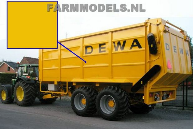 DEWA NIEUW GEEL / NEW YELLOW - Farmmodels series Spuitbus / Spraypaint - Farmmodels series = Industrie lak, 400ml. ook voor schaal 1:1 zeer geschikt!!