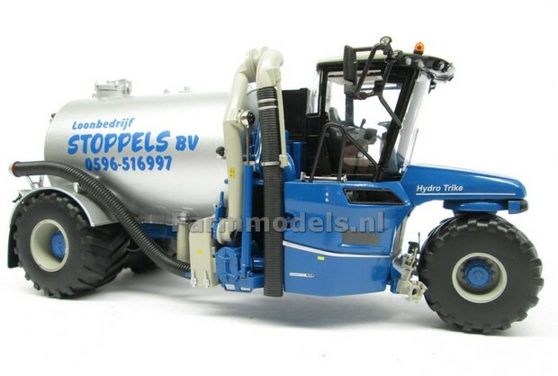 Rebuilt ND-VERVAET Hydro Trike, BLAUW CHASSIS &amp; ALU-GRIJS TANK + STOPPELS LOGO 1:32 Marge Models  MM1819-STOPPELS-3