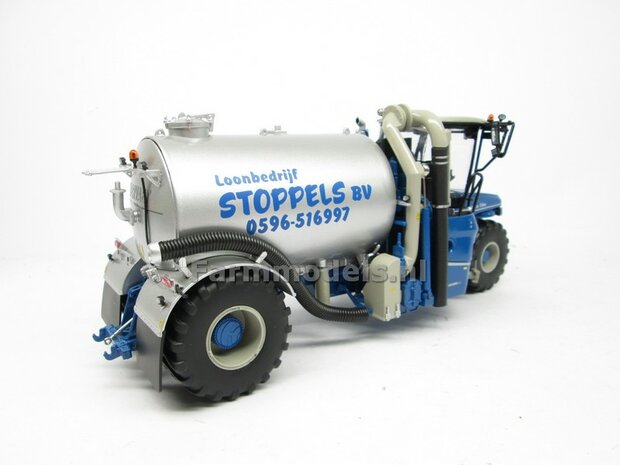 Rebuilt ND-VERVAET Hydro Trike, BLAUW CHASSIS &amp; ALU-GRIJS TANK + STOPPELS LOGO 1:32 Marge Models  MM1819-STOPPELS-3