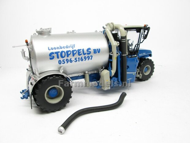 Rebuilt ND-VERVAET Hydro Trike, BLAUW CHASSIS &amp; ALU-GRIJS TANK + STOPPELS LOGO 1:32 Marge Models  MM1819-STOPPELS-3