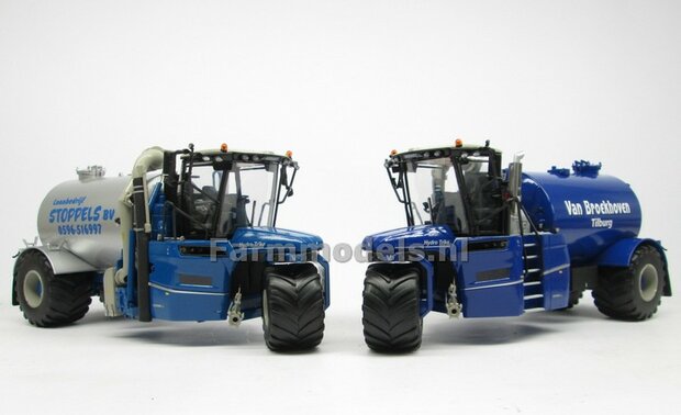 Rebuilt ND-VERVAET Hydro Trike, BLAUW CHASSIS &amp; ALU-GRIJS TANK + STOPPELS LOGO 1:32 Marge Models  MM1819-STOPPELS-3