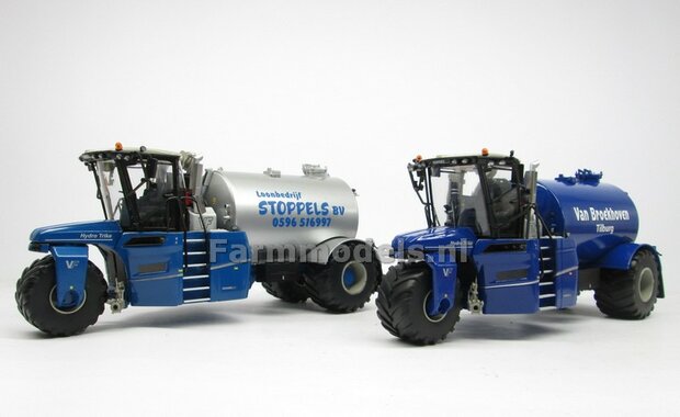 Rebuilt ND-VERVAET Hydro Trike, BLAUW CHASSIS &amp; ALU-GRIJS TANK + STOPPELS LOGO 1:32 Marge Models  MM1819-STOPPELS-3