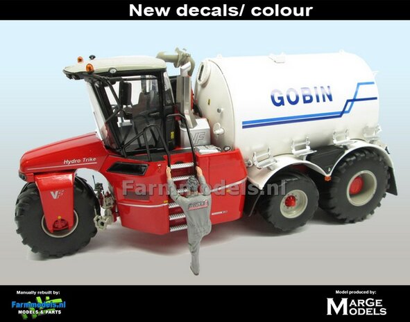Rebuilt &amp; ND-VERVAET Hydro Trike XL, WHITE TANK + GOBIN LOGO 1:32 Marge Models  MM1819-GOBIN-5