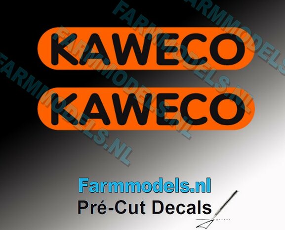 KAWECO letters op ORANJE Folie 6 mm hoog Oude logo stickerset Pr&eacute;-Cut Decals 1:32 Farmmodels.nl 