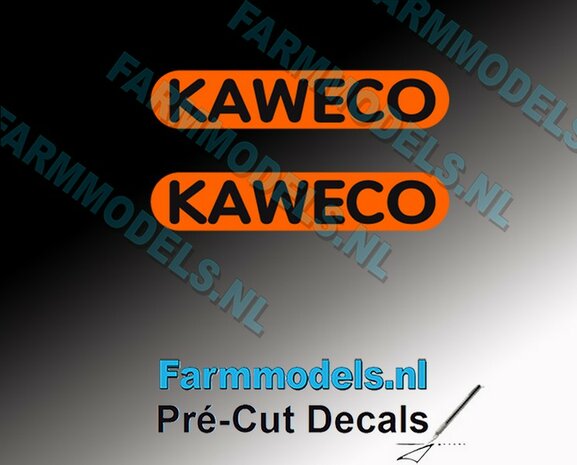 KAWECO letters op ORANJE Folie 3 mm hoog Oude logo stickerset Pr&eacute;-Cut Decals 1:32 Farmmodels.nl 
