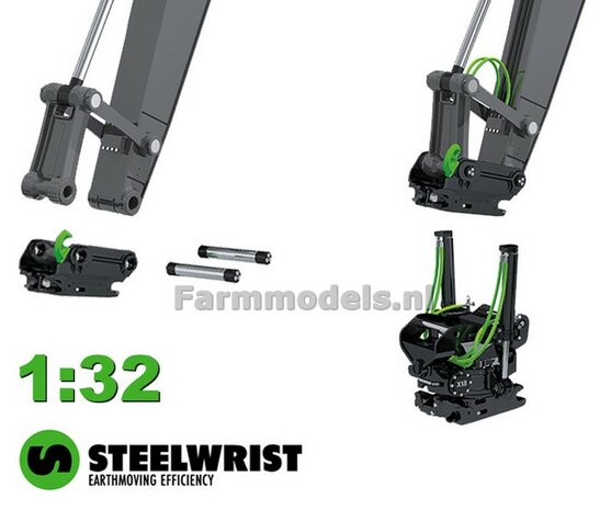 STEELWRIST Hulpstukken en Dieplepelbak set met S60/ S60 Koppeling 1:32 AT3200109