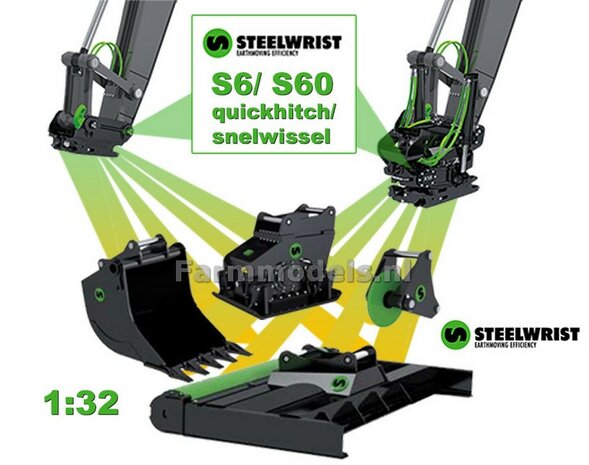 STEELWRIST X20 S60 TILTROTATOR met S60 Koppeling 1:32  AT3200110 