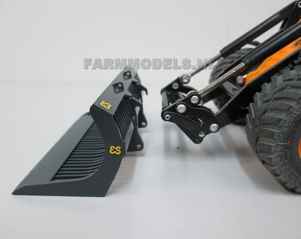 Puinriek Normaal handgebouwd model t.b.v. JCB of Volvo shovel, geschikt voor onze snelwisselsets 55000 t/m 55050, 1:32