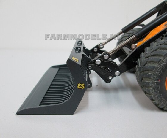 Puinriek Normaal handgebouwd model t.b.v. JCB of Volvo shovel, geschikt voor onze snelwisselsets 55000 t/m 55050, 1:32