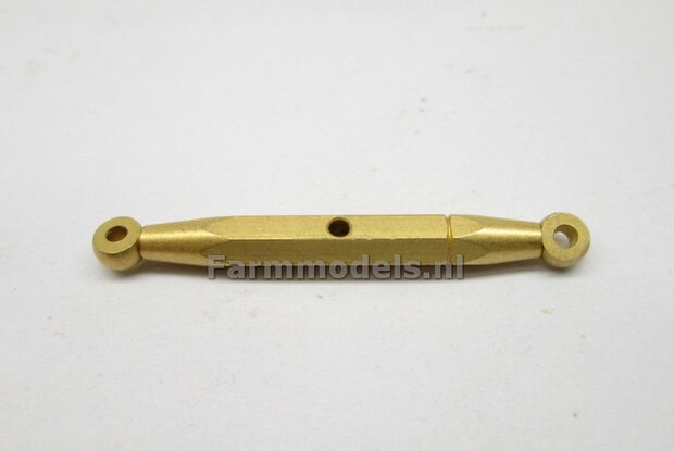 Topstang VERSTELBAAR Lengte in : 33 mm - uit: 42 mm  Topstang met 2x KOGEL aansluiting. Geleverd in MESSING  1:32
