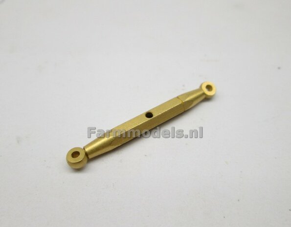 Topstang VERSTELBAAR Lengte in : 33 mm - uit: 42 mm  Topstang met 2x KOGEL aansluiting. Geleverd in MESSING  1:32