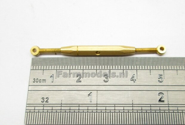 Verstelbare spanner/ topstang messing draaibaar L in : 33 mm uit: 42 mm  1:32   