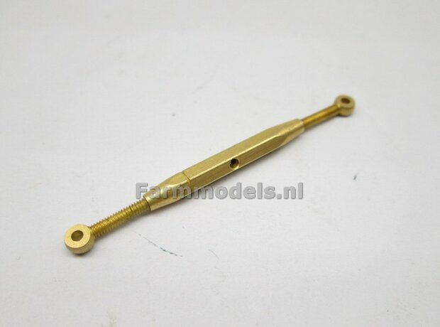 Topstang VERSTELBAAR Lengte in : 33 mm - uit: 42 mm  Topstang met 2x KOGEL aansluiting. Geleverd in MESSING  1:32