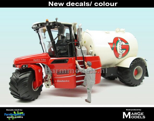 Rebuilt &amp; ND-VERVAET Hydro Trike, CREME/ WITTE RAL 1013 TANK + V. GINNEKEN LOGO 1:32 Marge Models  MM1819-VGINNEKEN-3