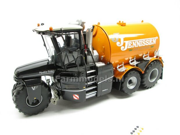 Rebuilt ND-VERVAET Hydro Trike XL, ZWART CHASSIS &amp; GELE TANK + Jennissen LOGO 1:32 Marge Models  MM1820-JENNISSEN-5