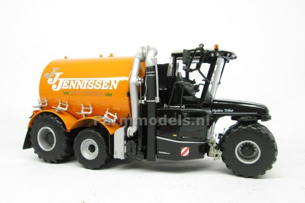 Rebuilt ND-VERVAET Hydro Trike XL, ZWART CHASSIS &amp; GELE TANK + Jennissen LOGO 1:32 Marge Models  MM1820-JENNISSEN-5