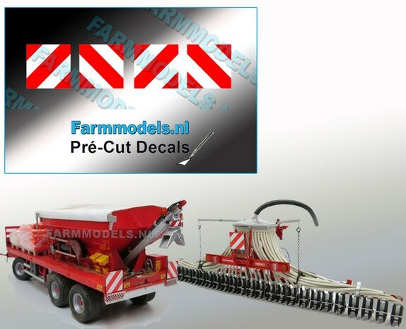 Breedte/ Verdrijvingsbord/- Verkeer stickers ROOD/ WIT ong. 14 x 14 mm  Pr&eacute;-Cut Decals 1:32 Farmmodels.nl