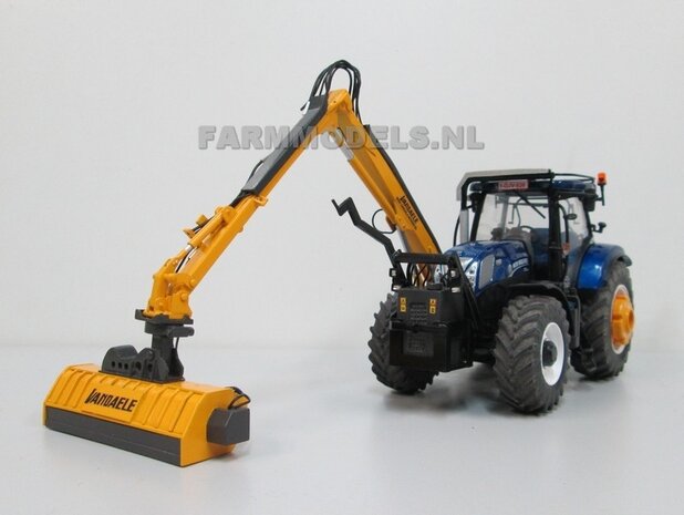 929. New Holland T7.210 Blue Power met Vandaele Maaiarm met klepelmaaier.