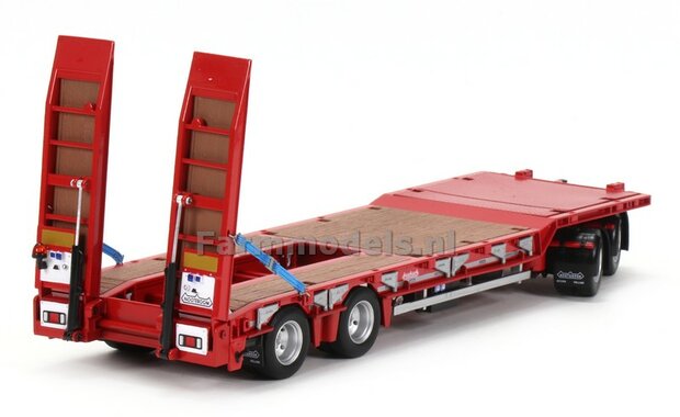 RED Nooteboom ASDV-40-22 getrokken dieplader + Free Gift Decals (long vehicle) 1:32 AT-Collections AT3200139  