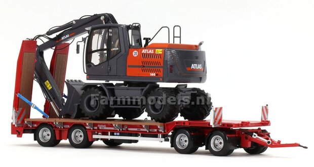 RED Nooteboom ASDV-40-22 getrokken dieplader + Free Gift Decals (long vehicle) 1:32 AT-Collections AT3200139  