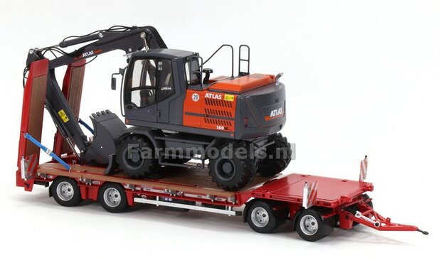 RED Nooteboom ASDV-40-22 getrokken dieplader + Free Gift Decals (long vehicle) 1:32 AT-Collections AT3200139  