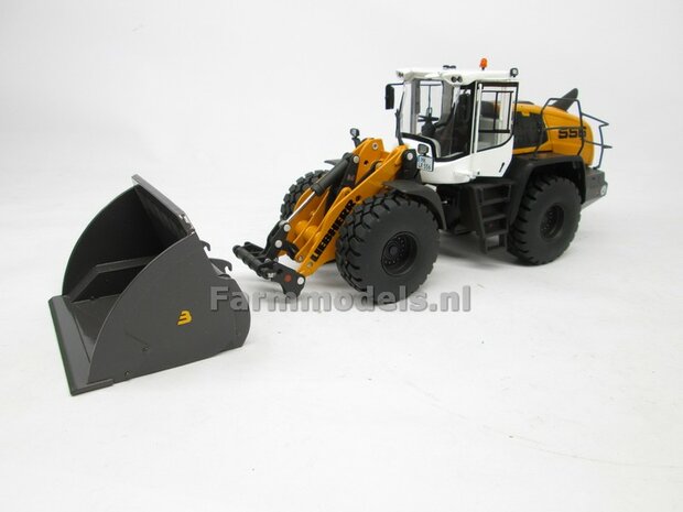 BOUWKIT: BECO Hoogkiepbak  / Volume bak BOUWKIT geschikt voor o.a. snelwissel koppeling 510005 t/m 510095 &amp; Volvo VAB-STD van AT &amp; Claas Torion/ Liebherr L 556 van Wiking modellen1:32 (HTD)