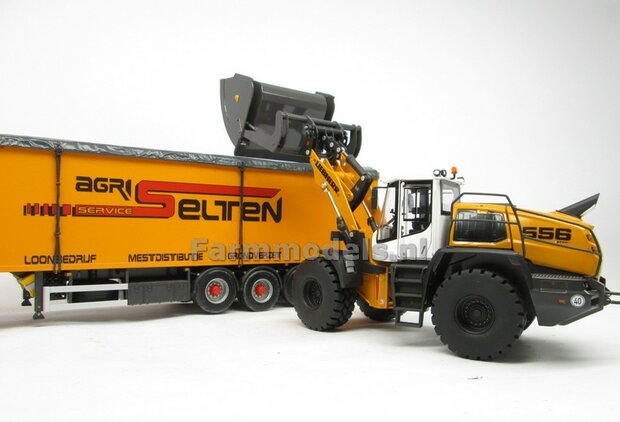 BOUWKIT: BECO Hoogkiepbak  / Volume bak BOUWKIT geschikt voor o.a. snelwissel koppeling 510005 t/m 510095 &amp; Volvo VAB-STD van AT &amp; Claas Torion/ Liebherr L 556 van Wiking modellen1:32 (HTD)