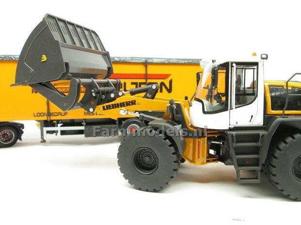 BOUWKIT: BECO Hoogkiepbak 93mm / Volume bak BOUWKIT geschikt voor o.a. snelwissel koppeling 510005 t/m 510095 &amp; Volvo VAB-STD van AT &amp; Claas Torion/ Liebherr L 556 van Wiking modellen1:32 (HTD)