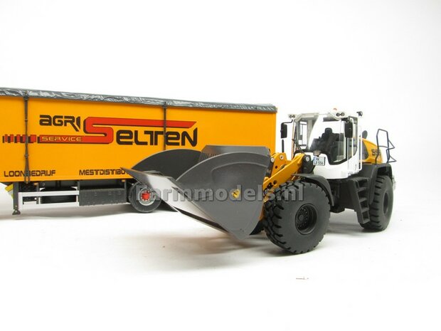 BOUWKIT: BECO Hoogkiepbak  / Volume bak BOUWKIT geschikt voor o.a. snelwissel koppeling 510005 t/m 510095 &amp; Volvo VAB-STD van AT &amp; Claas Torion/ Liebherr L 556 van Wiking modellen1:32 (HTD)