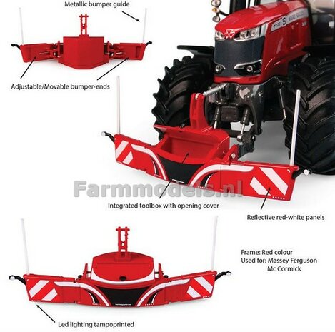 Rood Tractor bumper Safetyweight 800kg Universal Hobbies, geschikt voor diverse merken 1:32 UH6250 