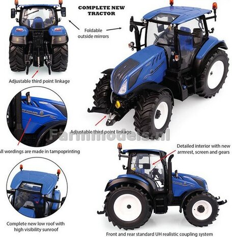 New Holland T5.130 Low Cab Panorama 1:32 Universal Hobbies UH6222 LAST ONE/OP=OP