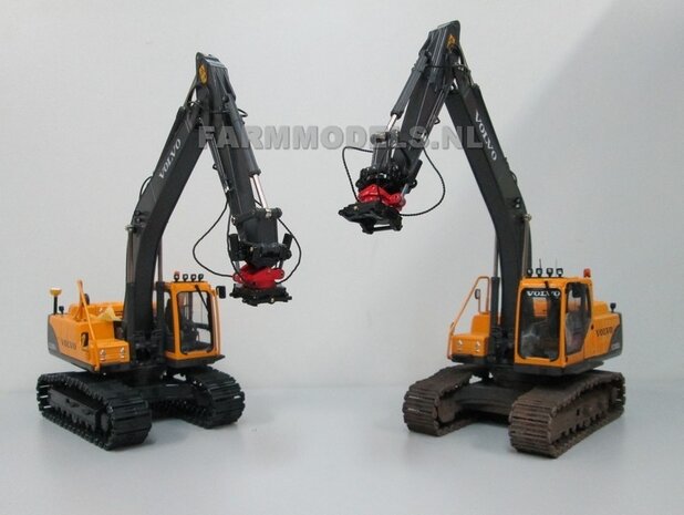 67118** Volvo EC180Blc Rupskraan met draai-kantel snelwissel, Farmmodels model,  1:32 Volvo EC180B