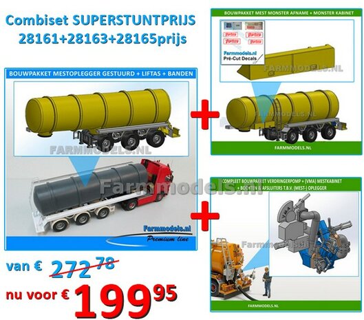 COMBISET: Mestoplegger + SuperSingle Banden + Monstercabinet + Opbergkistenset (VMA / D-Tec) 3 asser mest trailer 1:32 SUPERSTUNTPRIJS                       S (HTD)                 