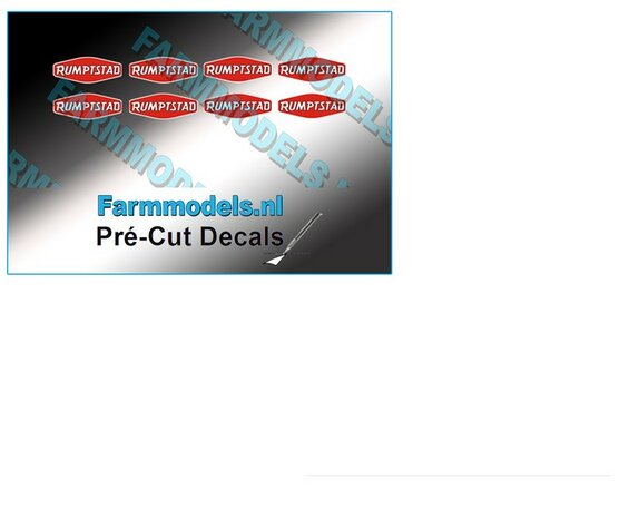 RUMPTSTAD logo stickers 2,3 mm hoog Pr&eacute;-Cut Decals 1:32 Farmmodels.nl 