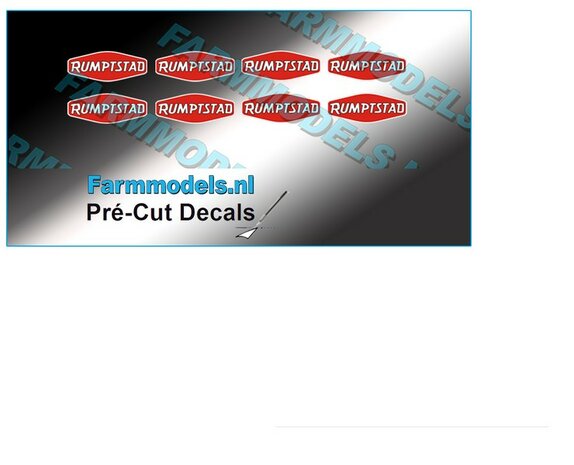 RUMPTSTAD logo stickers 3,2 mm hoog Pr&eacute;-Cut Decals 1:32 Farmmodels.nl 