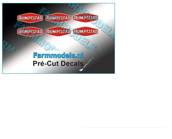 RUMPTSTAD logo stickers 4,4 mm hoog Pr&eacute;-Cut Decals 1:32 Farmmodels.nl 