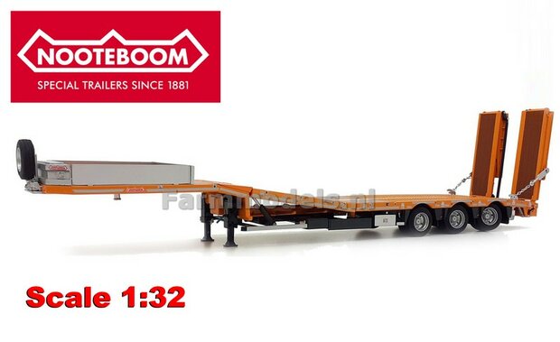 YELLOW + WOODEN Nooteboom semi lowloader 1:32 Marge Models MM1812-05   LAST ONES