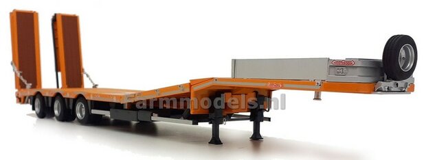 YELLOW + WOODEN Nooteboom semi lowloader 1:32 Marge Models MM1812-05   LAST ONES