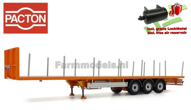YELLOW PACTON Flatbed Trailer + FREE GIFT  1:32 Marge Models MM1901-04  